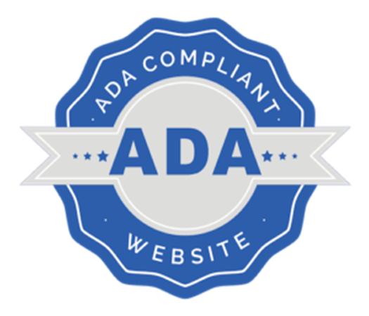 Blue and white ada certificated star on ada compliant website 