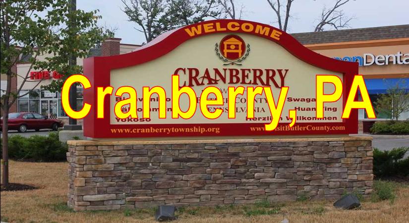 Cranberrt Twp PA showing Twp Mall Sign and Stores Blue Sky Cranberry  Market Area Served
